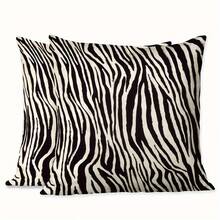 1pc 18x18 Inch Decor Throw Pillow Covers Black Yellow Zebra Skin Pattern Texture Pillow Cases For Bedroom Living Room Pack, No Pillow Insert - phong cách1 - Xem 1