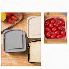 1pc Cute Bread Box | A Reusable Lunchbox, Perfect For Taking To Work, School, And Outdoor Activities. Ideal For Sandwiches, Bread, And Cakes. | Made Of Plastic, With A Flip-Top Closure, Rectangular (Available In 4 Colors). - 綠色 - 查看 6