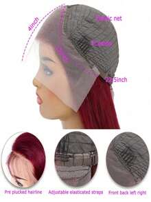 99J Burgundy 250 Density Curly Short Bob Wigs Human Hair 13x4 HD Transparent Lace Front Wigs Human Hair Pre Plucked Glueless With Baby Hair Red Colored Brazilian Remy Kinky Curly Lace Closure Wigs For Women - 勃根地 - 查看 5