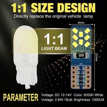 10PCS W5W LED T10 Led CANBUS No Error 168 194 LED Bulb Car Interior Dome Reading Light License Plate Signal Lamp 12V - T10 - View 2