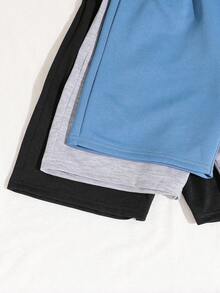 青少年男孩卡通印花直筒宽松针织短裤 - 彩色 - 查看 5