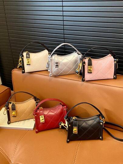 斋月庆典新款时尚撞色绗缝迷你手提包、迷你斜挎包、迷你儿童包、超小口红包、纯色手拿包、迷你晚宴包