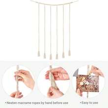 Mkono Macrame Hanging Photo Display Wall Decor With String Lights, Boho Wooden Beads Garland Collage Picture Card Frame Holder With 30 Clips For Bedroom Living Room Dorm, Teen Girls Christmas Gifts - ColorA - 查看 6