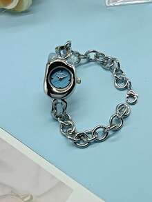 1 件简约高端手链表，小巧精致不对称石英表，适合女性