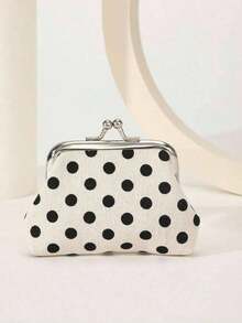 Polka Dot Graphic Women's Stylish & Versatile Kiss Lock Lightweight Fashion For Anniversary For Birthday Gift For Gift White-Collar Workers For Male For Female For Women Wallet Mini Wallet Purse Wallet Coin Wallet - trắng - Xem 5