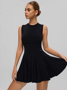 MASKERT 时尚女装、运动服、健身服、瑜伽服、网球衫，高弹力、亲肤、舒适、透气、休闲家居服，黑色夏季款 - 黑色 - 查看 4