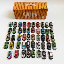 48件套黄色赛车玩具套装，带车库收纳盒 - 男女皆宜的赛车系列 - 收藏版。套装包含地图、停车场、赛道和一个四层停车库。互动玩具。适合作为节日礼物、返校礼物、万圣节礼物、圣诞节礼物或儿童惊喜礼物。黄色赛车玩具套装。玩具车套装，最佳礼物之选。