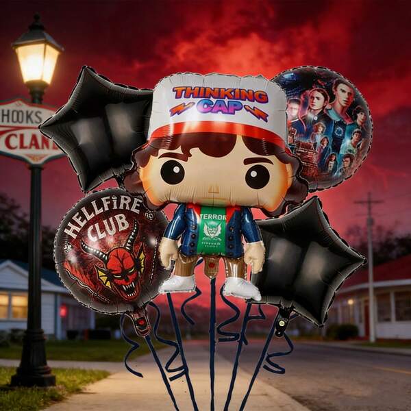 5 piezas de nuevos globos de aluminio con diseño de Demogorgon, decoraciones para fiesta