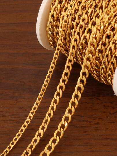 100cm Stainless Steel Chain Findings 4,7,8mm 1:1 Chains Necklace For Men Women 18K Gold Plated NK Link Chain Bulk For DIY Jewelry Making Materials Handmade Supplies
