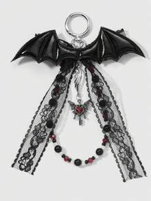 1 buc unic la modă stil gotic cuplu CCB cruce piele liliac dantelă arc DIY breloc - Multicolor - Vizualizare 2