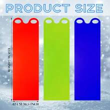 JIEX6 Pieces Snow Sled Flexible Flying Carpet Winter Roll Up 54 Beach Sled For Sand Lightweight High Speed Slides For Snow Portable Sledding Equipment Adults Snowboard Blue Red Green CHEN - BlueRedGreen - View 2