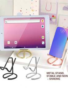 5 Stücke minimalistischer Metall-Legierungs-Handyhalter, geeignet für Wohnzimmer, Schlafzimmer, Büroschreibtisch, Arbeitszimmer, Rückkehr zur Schule - Verschiedenfarbig - Übersicht 7