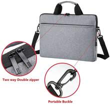 13 14 15.6 Inch Slim Laptop Shoulder Bag Laptop Handbag Sleeve Case Notebook Cover Pouch Shoulder Bag Briefcase Handbag Shockproof Computer Sleeve - Multicolor - View 4