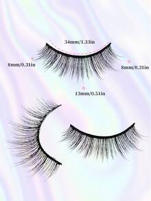 Un conjunto de 10 pares de pestañas postizas largas y de aspecto natural con una base rosa, elegantes y hermosas, perfectas para hacerte destacar. Celebra con un look deslumbrante. Este conjunto de 10 pares de pestañas postizas de longitud natural está diseñado para un look cotidiano y ocasiones especiales. La base rosa suave te da una apariencia hermosa y natural. - Negro - Ver 5