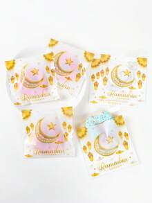 50 pezzi Sacchetti di caramelle bianchi e dorati per Eid Mubarak con chiusura automatica, sacchetti regalo per la benedizione del Ramadan decorati con mezzaluna, lanterna e stelle, adatti per confezioni regalo, biscotti al cioccolato, confezioni di caramelle, bomboniere per feste di Eid, decorazioni per la casa del Ramadan, decorazioni per Eid, benedizione del Ramadan, Eid Al-Fitr, Eid Al-Adha, regali per amici e familiari, forniture per feste del Ramadan - oro bianco - Visualizzare 7