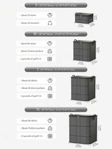 1PC Extra Large Collapsible Laundry Hamper With Zippered Lid | Portable Clothes Storage Basket & Organizer Black Storage Bag, Thickened Large-Capacity Mobile Bag, Wardrobe Storage Bag, Clothes Quilt Finishing Bag, Seasonal Clothing Storage Bag, Blanket Quilt Clothes Moving Packing Thickened Large Woven Bag, Foldable Portable Storage Bag Suitable For Bedroom, Wardrobe, Under Bed, Living Room Dorm Room Essentials Clothes Organizer Closet Organization And Storage - Black - View 4