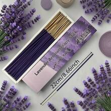 25/110/220/330 Stücke Natürliche Bambus Holzkohle Räucherstäbchen, Lavendel Duft | Langanhaltende Aromatherapie, geeignet für Yoga, Meditation, Zuhause und Büro | Feiertagskombi für Weihnachten, Halloween, Ostern, Erntedankfest und Chinesisches Neujahrsfest - Mit Lavendelduft angereichert / 22 cm - Übersicht 7