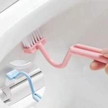 V-förmige Toilettenbürste, kompakt & tragbar, Kunststoffmaterial, gebogenes Design, geeignet für Badezimmer- & Toilettenreinigung, praktisch für gründliche Reinigung von Toilette und Ecken. Tolles Weihnachtsgeschenk, Badezimmerdekoration - Blau - Übersicht 4