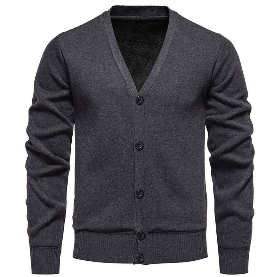 Men Sports Knit Tops - Dark Grey - View 1