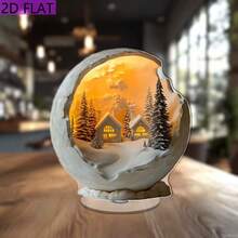 New Creative Moon Castle 2D Acrylic Decor, Desktop Ornament Gift For Living Room, Study, Bedroom, Dining Room, Outdoor - Multicolor - View 15