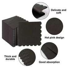 25 Stücke/Set, 50 Stücke/Set, 75 Stücke/Set burgunderrot & schwarze Einfarbige wellige Kanten dickere weiche Party Servietten, 2-lagige weiche Papierservietten, ungefaltete Größe 32cm*32cm, geeignet für: Hochzeit, Teegesellschaft, Geburtstagsfeier Dekoration, Party Dekoration, Party Zubehör, Feiertags Dekoration, Feiertags Zubehör - Zhu Mohei - Übersicht 1