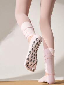 Five Finger Yoga Socks, Anti Slip Pilates Specific Socks, Long Tube Calf Stacking Toe Socks - Multicolor - View 5