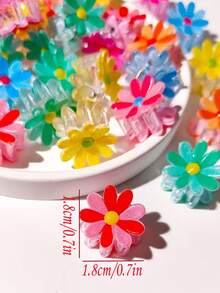 15/30pcs Colorful Daisy Hair Clips, Sweet & Energetic Teen Accessories, Best Decorative Hair Clips For Festivals, Parties & Gatherings - Multicolor - View 2