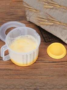 Transparent Plastic Measuring Cup With Lid - Durable, Multipurpose, Suitable For Baking, Salad And Cooking, With Markings (Ml/Oz), Essential For Baking | Practical Kitchen Tool | Food- Material - Multicolor - View 9