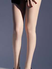 1pc Women Glossy Tights, Fashionable Sexy Pantyhose, Cozy - Apricot - View 8