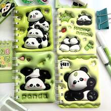 1 Peça Caderno Espiral Fofo de Panda A7 com 80 Páginas e Linhas Verticais - Tema Animal Minimalista Portátil, Adequado para Escola, Escritório, Anotações de Reunião, Volta às Aulas, Material de Alta Qualidade, Padrão Aleatório