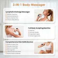 Lymphatic Drainage Massager, Anti-Cellulite Massager For Body Cellulite And Thigh & Belly Stretch Marks Reduction, Handheld Massage Tools For Lymphedema & Lipedema, Sciatica Nerve Pain Relief Devices - trắng - Xem 4