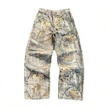 American Vintage Men Jeans Baggy Loose Fit Straight Leg Washed Camouflage Denim Pants Summer Casual Cargo Trousers - 彩色 - 查看 1