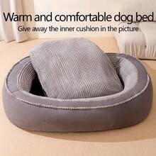 47-Inch/XXL Orthopedic Dog Bed, Foldable Pet Lounge Chair With Removable Washable Cover - Polyester Fiber, Suitable For Large Dog Breeds, Comfortable Sleep, All-Season Use, Extra-Large Dog Mattress - 灰色 - 查看 2