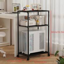 1pc Multi-Layer Multi-Function Computer Tower Stand With Wheels, Wheels Can Be Fixed, For Office And Home Use, Increases Storage Space, Easy Manual Assembly