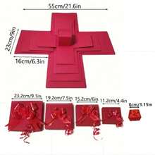 5层儿童零食礼盒，创意礼盒，惊喜爆炸盒，糖果婚礼生日惊喜盒，适合生日派对、节日派对、惊喜派对（不含食物） - 白色 - 查看 4