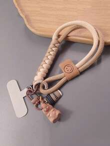 1条水豚吊坠手机挂绳腕带，卡通可爱编织绳，适合户外旅行、登山，防丢防盗手机支架带，带夹子，兼容安卓及大多数智能手机，送给母亲、家人、朋友、孩子、生日、节日的礼物 - 彩色 - 查看 4