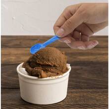 R's Cucharas Biocup para Nevera 100 Piezas Blancas Cucharas Plásticas Compactas Resistentes y Apilables Ideal para Cocina Eventos y Refrigeración de Alimentos - Multicolor - Ver 2