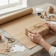 1 Rollo de Papel Kraft Marrón 60 cm x 15 m, Papel Resistente para Envolver Regalos, Embalaje y Paquetería, Papel para Manualidades, Bricolaje y DIY, Protección de Suelos y Superficies, Fácil de Cortar y Multiusos - 60 cm x 15 m - Ver 5