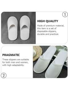 BUCICE 一次性拖鞋（供客人使用） - 独立包装的SPA及酒店拖鞋 - 防滑鞋 - 便于携带的一次性拖鞋 - 白色 - 查看 4