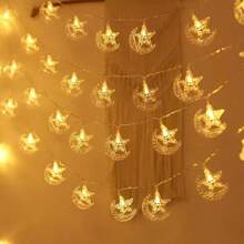 Eid Mubarak Castle Lights String, Decorative Ramadan Lantern Lights