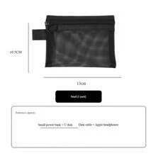 1pc Mesh Digital Storage Bag - Portable Organizer Bag For Cosmetics, Cables, Earphones, Power Bank And Phones - Durable Nylon Material, Zipper Closure, Multi-Compartment Design, Convenient For Travel Accessories And Phone Storage | Mesh Design | Zipper Closure - Multicolor - View 10