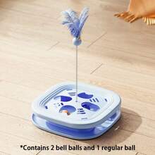 PETSIN 1个猫玩具，带长鼓和3个铃铛球，趣味猫球，益智抓挠玩具，互动猫玩具，幼猫玩具，室内猫球玩具，适合无聊的室内环境 - 彩色 - 查看 12