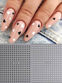 6/2pcs Mini Red Heart Nail Stickers, 6 Colors, Shiny Heart Design, Korean/Japanese Style, Cute & Charming, Y2K Valentine's Day Nail Decor, Self-Adhesive Nail Stickers, Nail Salon Accessories, DIY - Multicolor - View 5