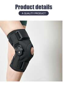 1 Stück Knieorthese aus Stahl mit doppelten Riemen, schwarz, Größe S/M/L/XL/XXL, Kniegelenk Schutzhülle, abnehmbares Knie-Accessoire für Fitnessstudio, Kniebandage, Fitnessstudio Knieschoner - Schwarz - Übersicht 8