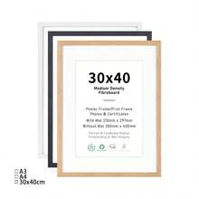 1/3pcs Photo Frame Set, A3/A4/30x40cm Size, Desktop Poster Frame, Certificate Frame, Wooden Frame Set, Can Be Wall-Mounted (Horizontal Or Vertical), Ideal For Displaying Posters, Photos, Artworks And Pictures. - Multicolor - View 1