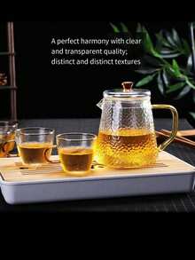 1pc Thickened Glass Patterned Teapot, Kung Fu Teapot, Hammered Design, Heat-Resistant, Suitable For Office, Can Pour Tea & Boil Water, Convenient To Carry, Suitable For Home, Hotel, Camping And Travel, A Very Practical Product - Multicolor - View 7
