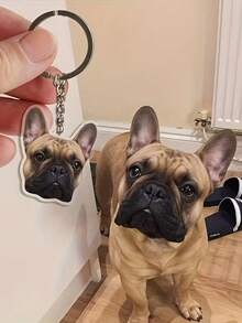 1个定制人像亚克力钥匙扣，个性化照片钥匙扣礼物，送给男友/女友、丈夫/妻子、爸爸/妈妈，情人节、生日、宝宝纪念日、父亲节、母亲节照片礼物，开学季送给她/他的独特礼物