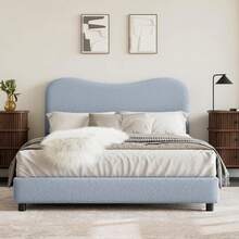 Dragonpad Upholstered Bed Frame With Headboard, Low Profile Velvet Platform Bed For Kids Teens, No Box Spring Needed, Cozy Fabric, Quiet & Easy Assembly, Strong Wooden Slats - Full-blue - View 4