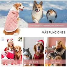 Suéter Para Perro, Chaqueta De Invierno Para Perro, Suéteres Peluche Cálidos Y Suavess Afelpado Para Mascota, Ropa Frío Mascotas, Ropa Abrigo Gato Pijamas, Chaleco De Invierno, Fácil De Poner Quitar - Verde - Ver 2