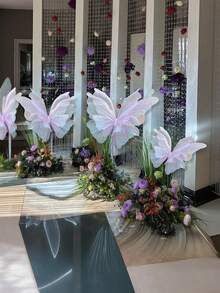 2pcs Mariposa Gigantes Decorativa Gasa Artificiales Mariage,50cm Mariposa Romántica De Degradado De Color 3d Para Decoración De Boda, Mariposa Artificial De Seda Para Decoración De Vestido De Novia, Decoración De Fiesta, Festival Al Aire Libre, Mariposa De Gasa Gigante Falsa, Regalo Del Día De San Valentín, Día De La Madre, Graduación, Fondo De Fotografía De Compromiso, Guía De Mariposas. Globo De Macaron. Decoraciones Navideñas y De Invierno. Decoración De Árbol De Navidad Con Mariposas. - Púrpura malva - Ver 3